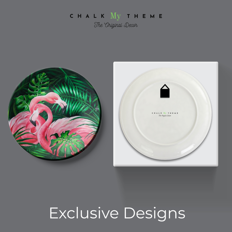 Pink Flamingos Wall Plate Home Décor