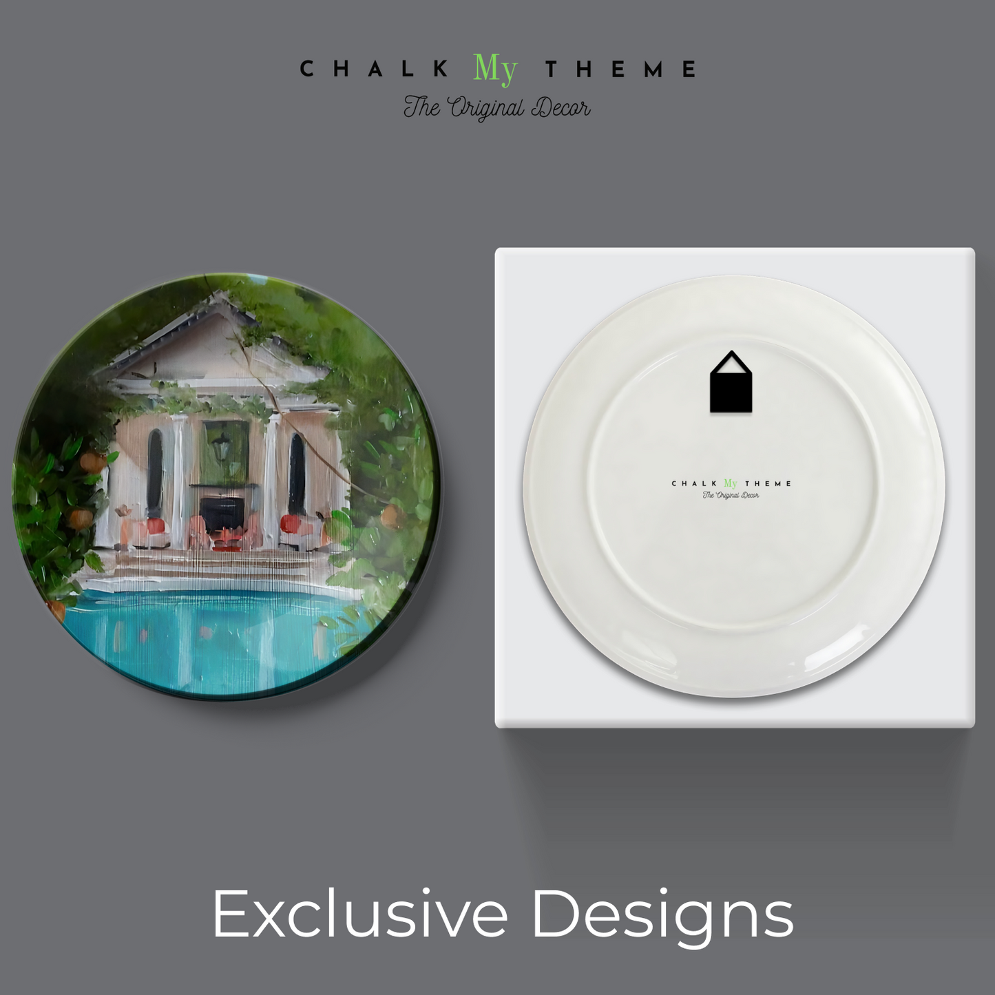 Elegant Set of 3 Home Print Art Wall Plates for home Décor