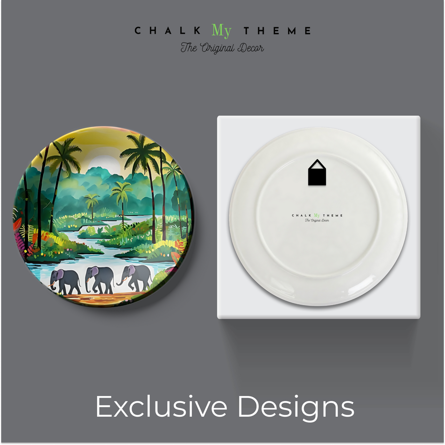 Elegant Set of 3 Assorted Theme Wall Plates for home Décor