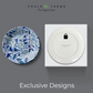 Blue and White Vintage Floral Art  Luxury Wall Plate