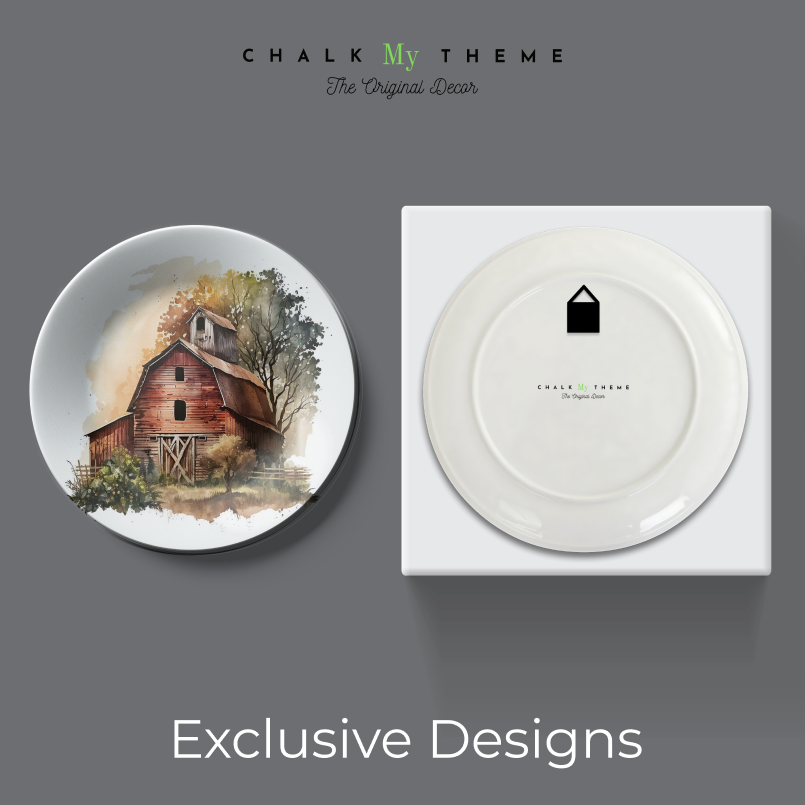 Elegant Set of 5 Farmhouse Wall Plates Art Décor for Traditional Interiors