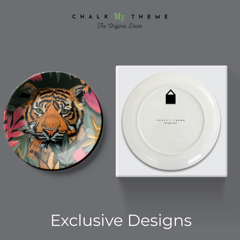 Powerful  eye of the tiger ceramic wall plates for home decor