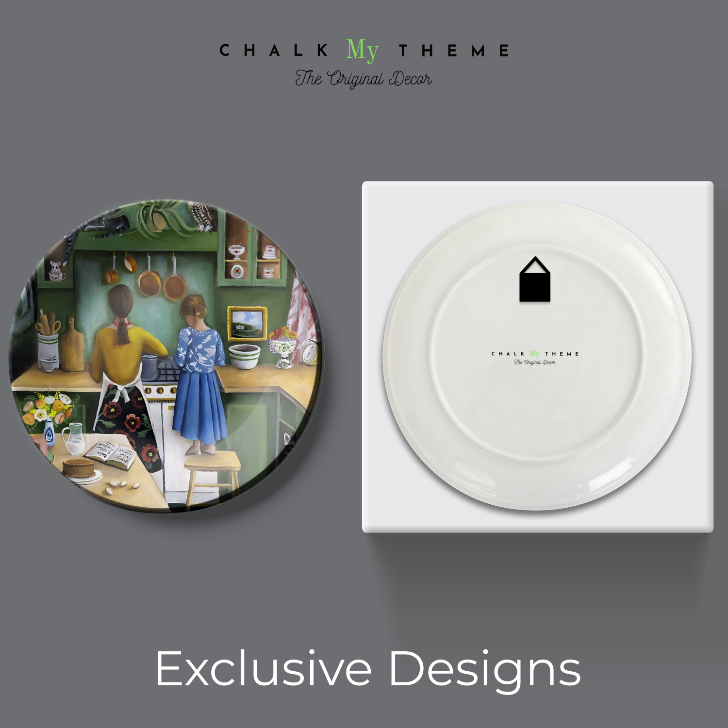 mother's cooking ceramic wall plate for kitchen
