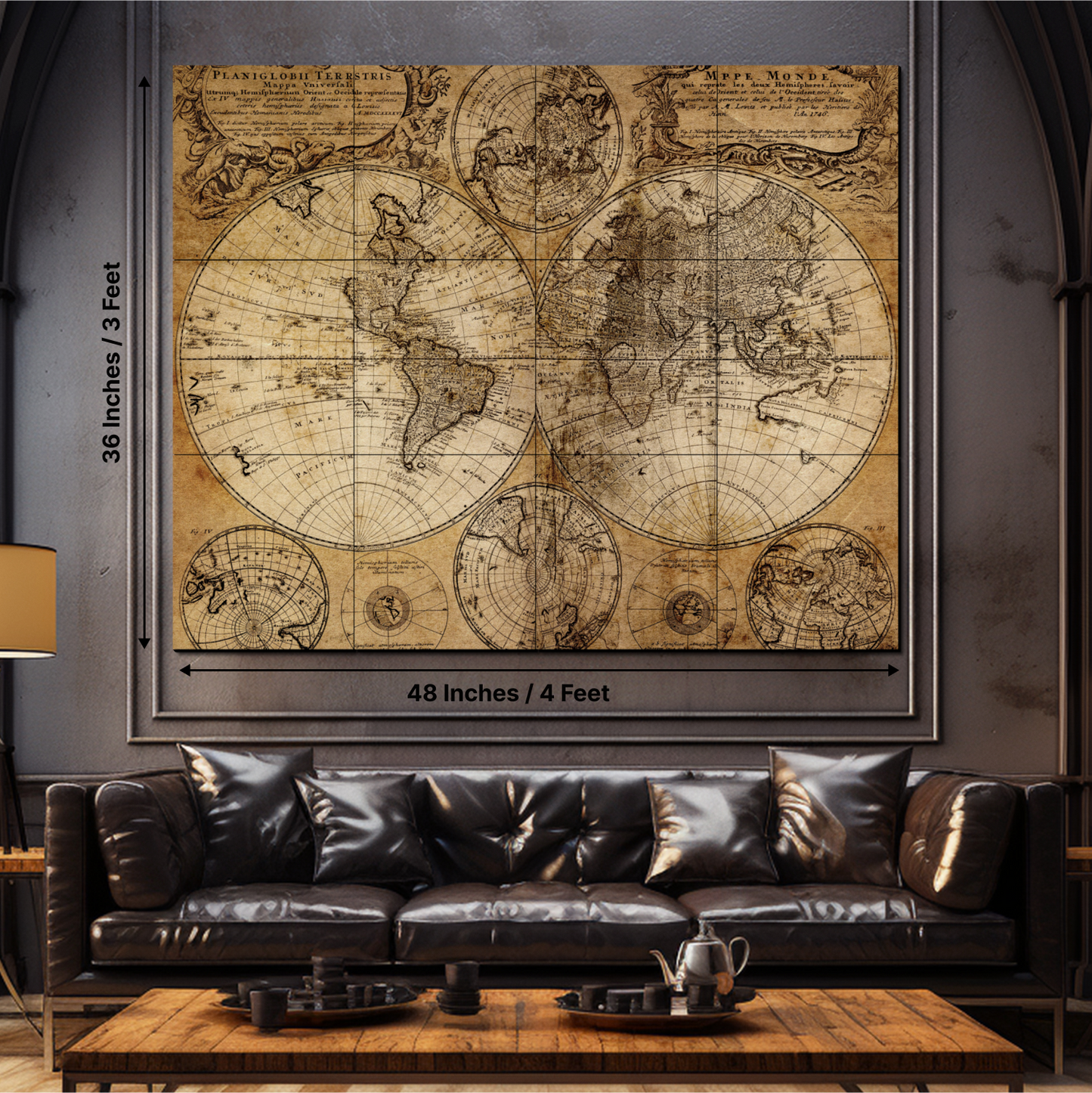 World Map Wood Print Wooden Wall Tiles Set