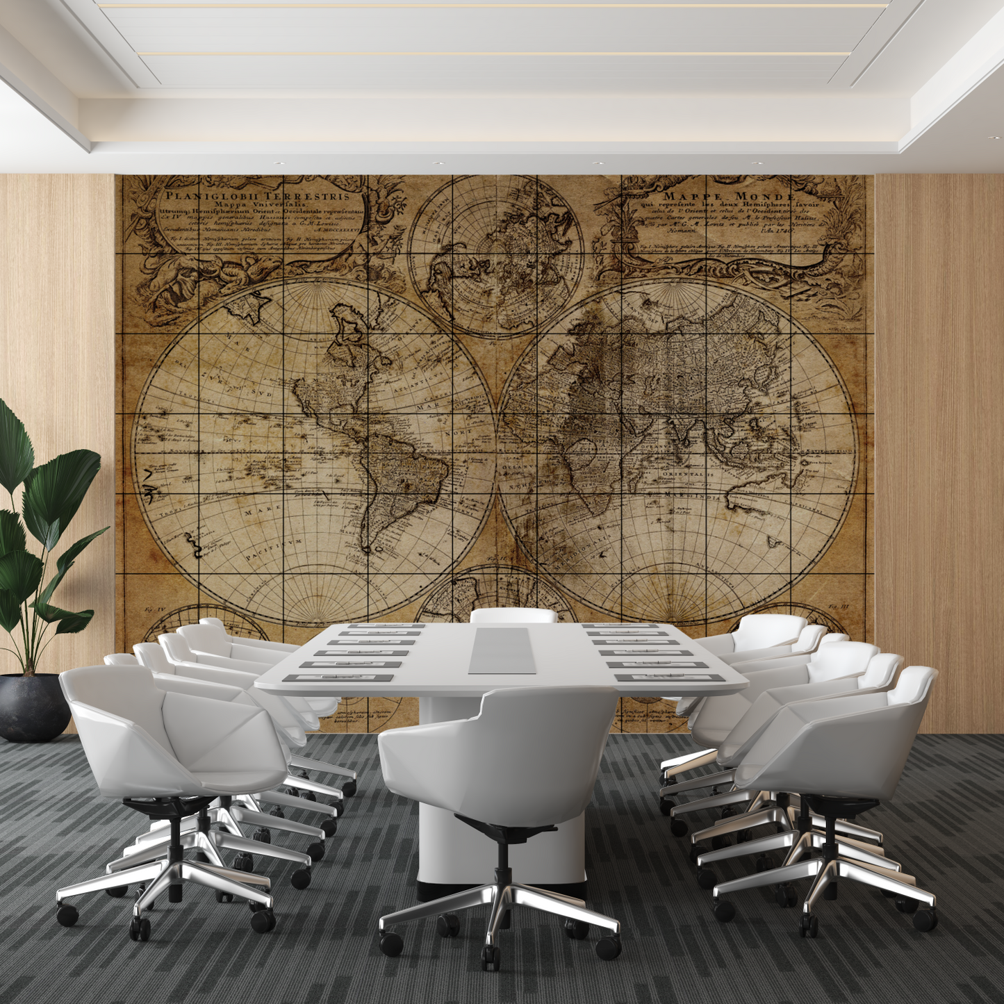 World Map Wood Print Wooden Wall Tiles Set