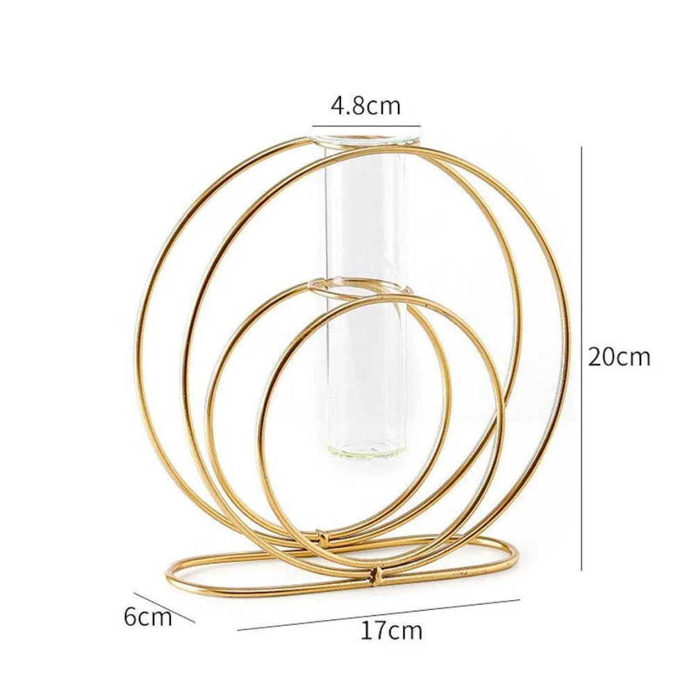 Double Rings Stand With Test Tube Flower Vase