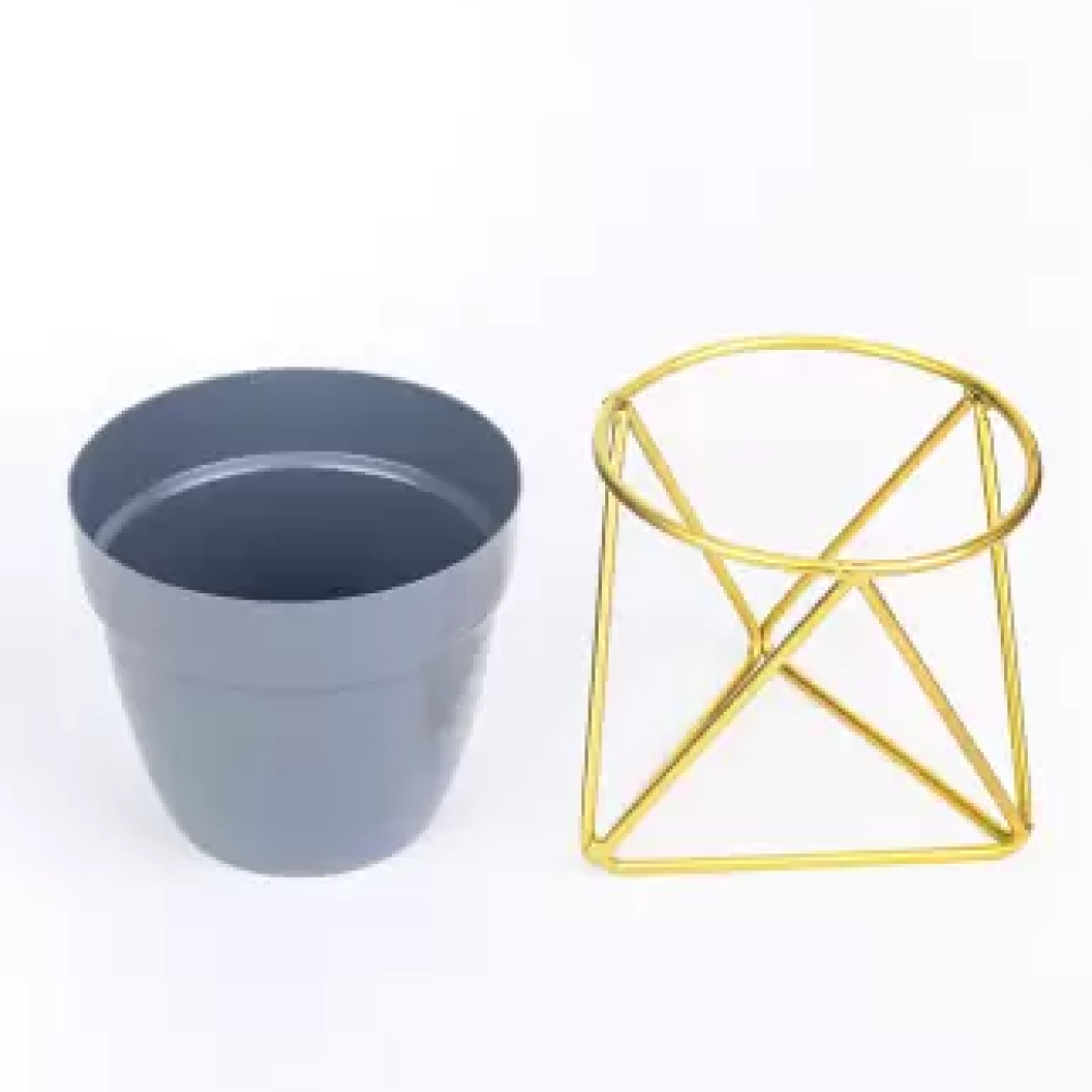 Desk and Table Planter With Gold Stand