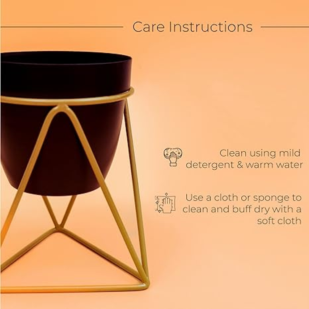 Desk and Table Planter With Gold Stand