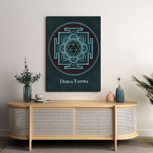 Durga Yantra Wood Print Wall Art