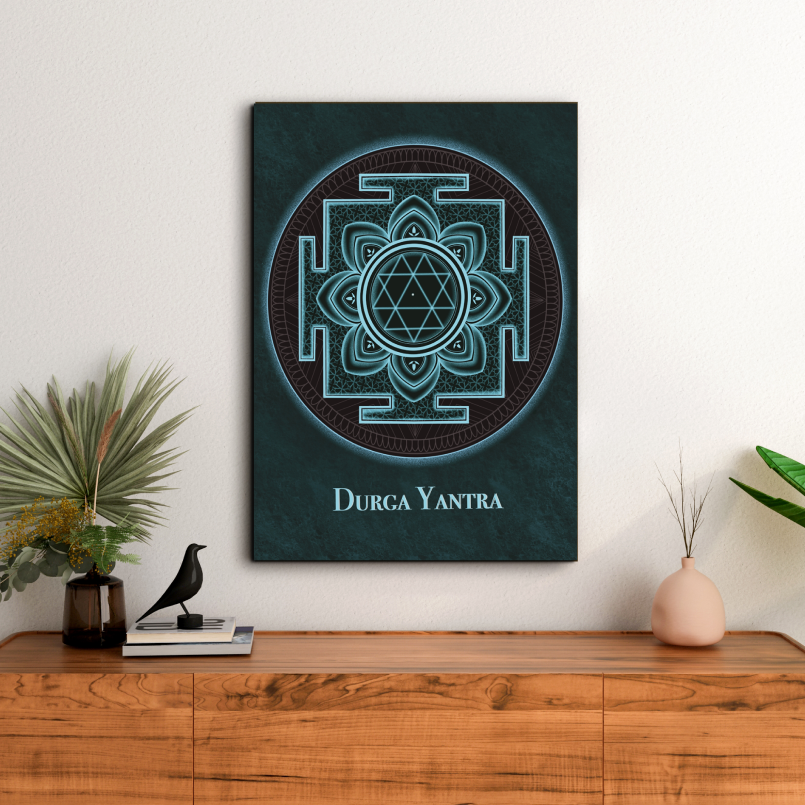 Durga Yantra Wood Print Wall Art