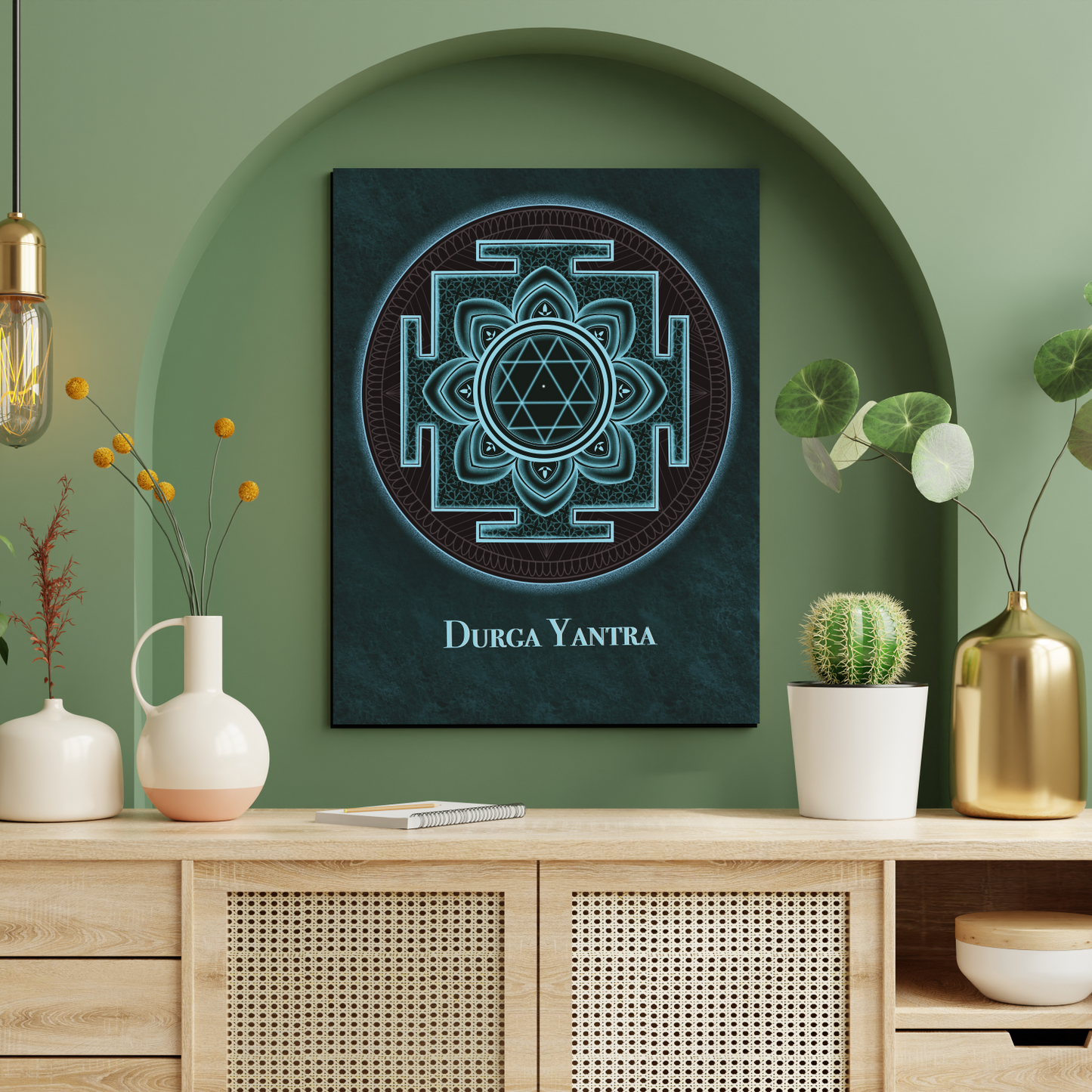 Durga Yantra Wood Print Wall Art