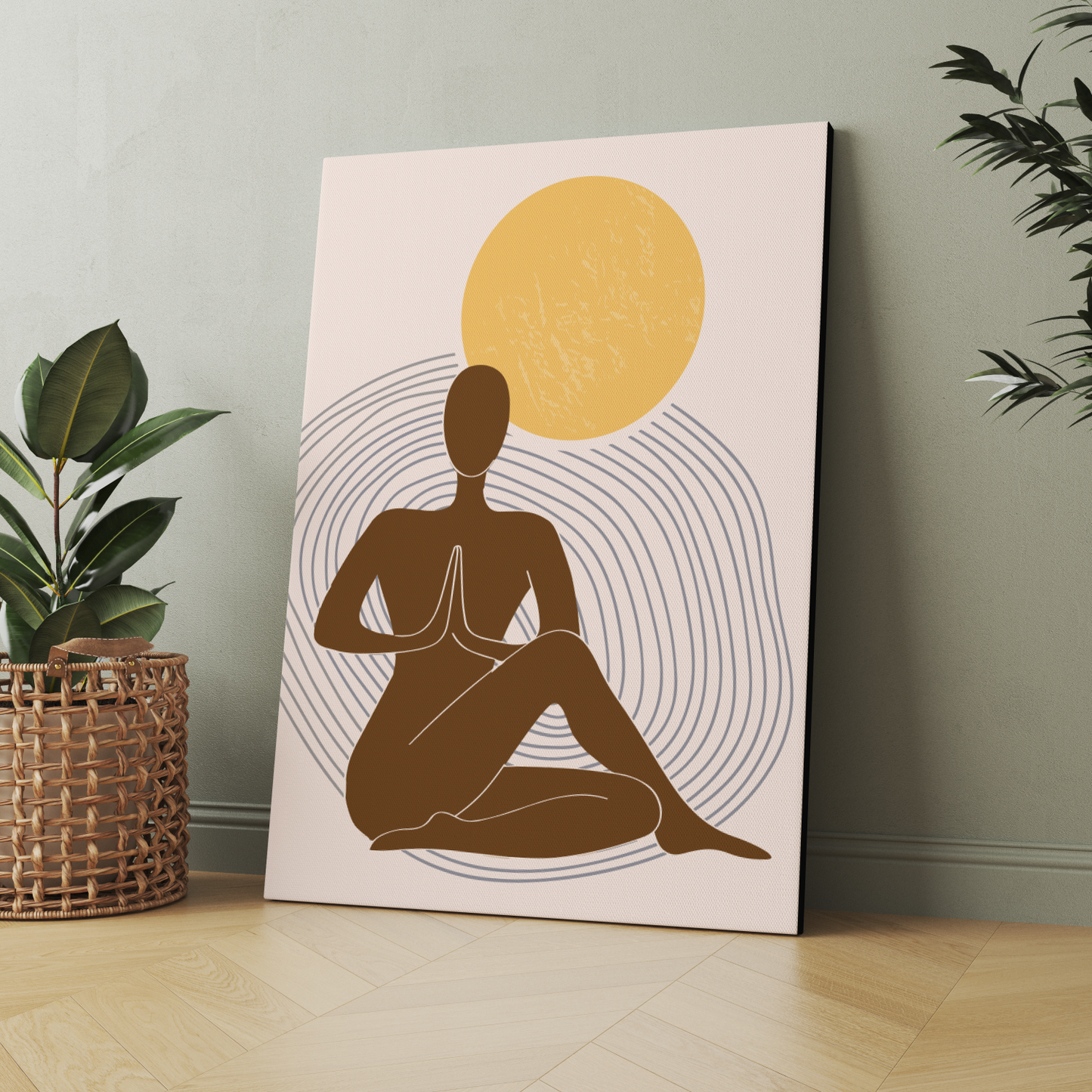 Yoga Wood Print Wall Art Boho