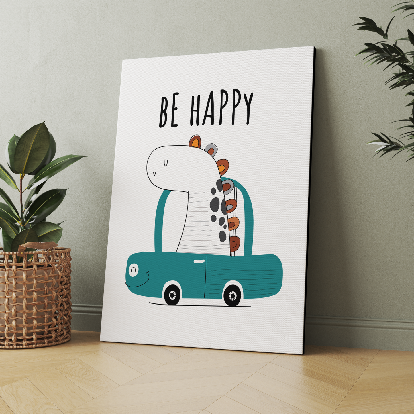 Be Happy Wood Print Wall Art