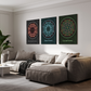 Set of 3 Prosperity & Wealth Yantra Wood Print Wall Art