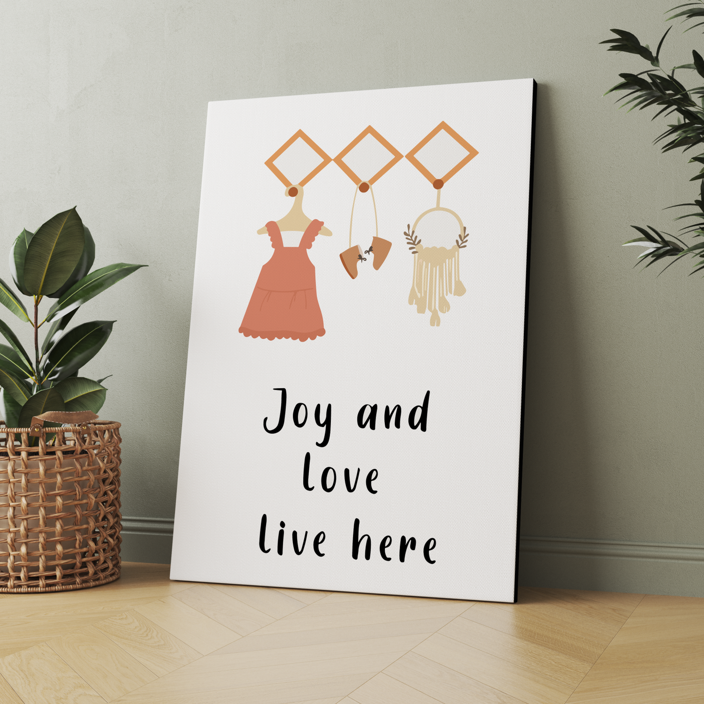 Joy and Love Live Here Wood Print Wall Art
