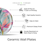 Artistic colorful tropical leaves wall plate