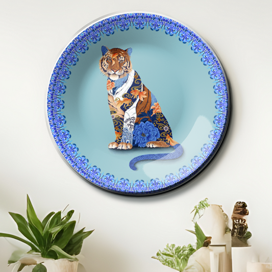 The Bengal tiger ceramic wall plate painting