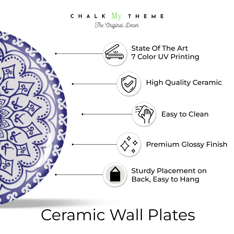 Five Rajasthani Royal Rabat Decorative Wall Plates for a Luxurious and Traditional Home Décor