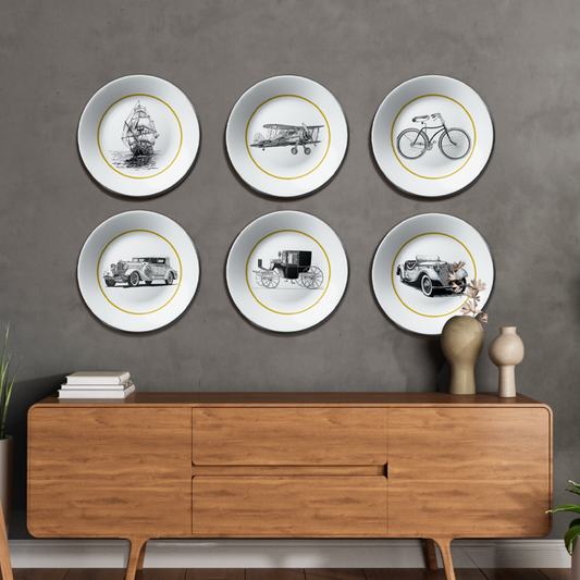 Vintage Transport-themed Wall Plates  Set for home decor