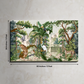 Tropical Jungle Safari Traditional Wood Print Wooden Wall Tiles Set