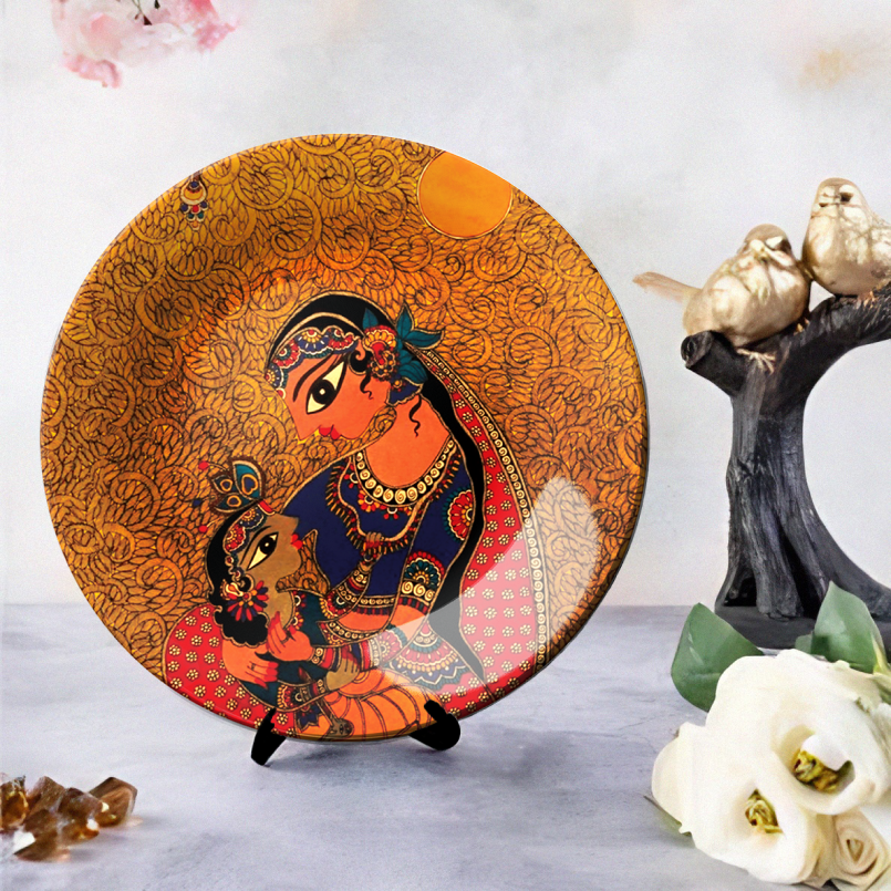 vintage Madhubani ceramic wall plates home décor