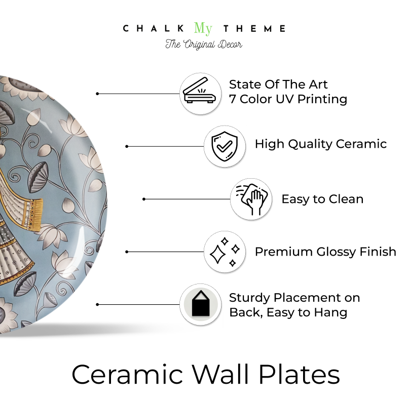 white lotus srinath ji decorative plates to hang on wall