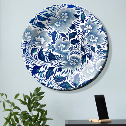 Blue and White Vintage Floral Art  Luxury Wall Plate