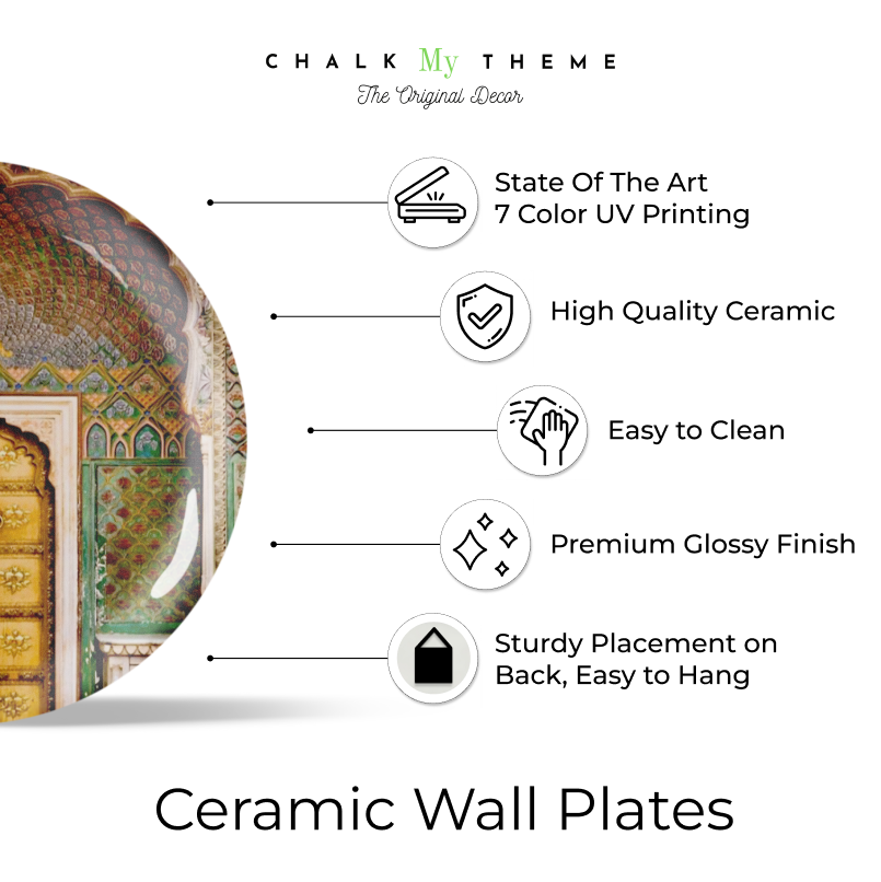 ceramic wall plates rose gate door in pink city wall plate art