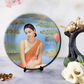 thinking women and lotus ceramic wall hanging plates