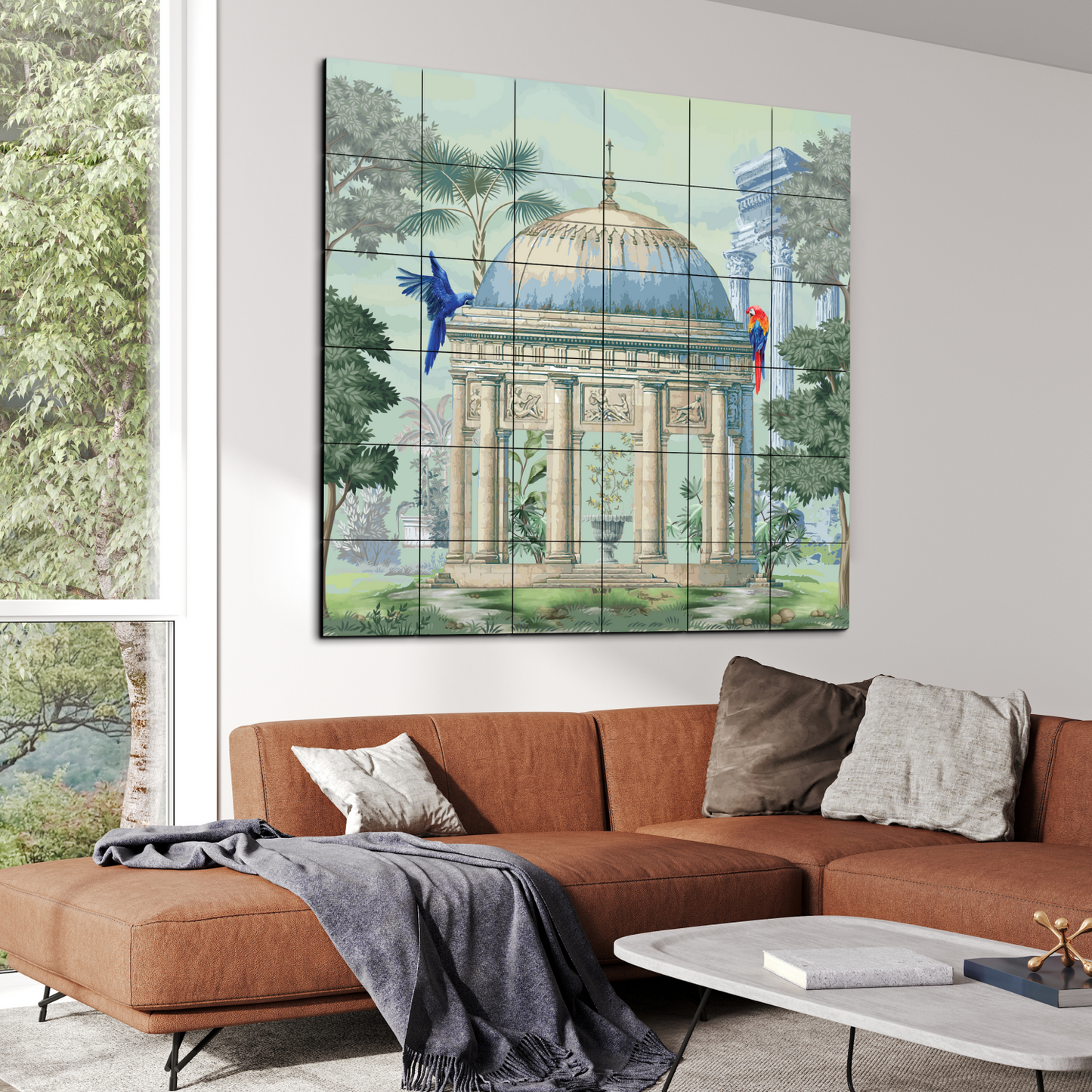 Traditional Dom in Kingdom Wood Print Wooden Wall Tiles Set