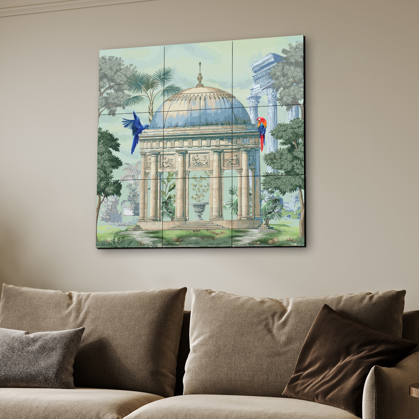 Traditional Dom in Kingdom Wood Print Wooden Wall Tiles Set