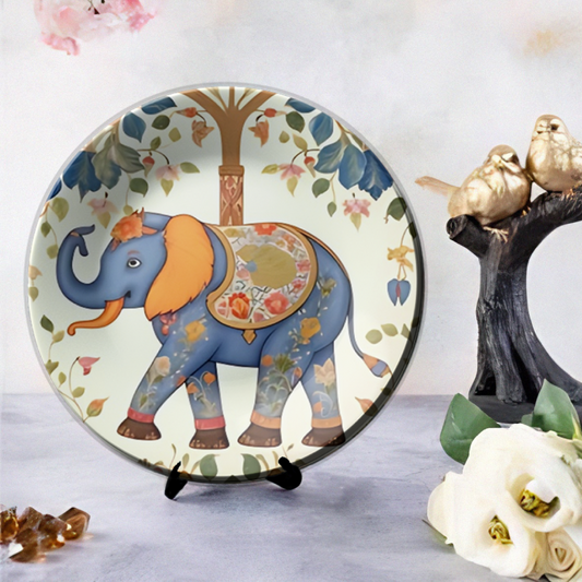 Royal elephant ceramic wall hanging plates for home decor