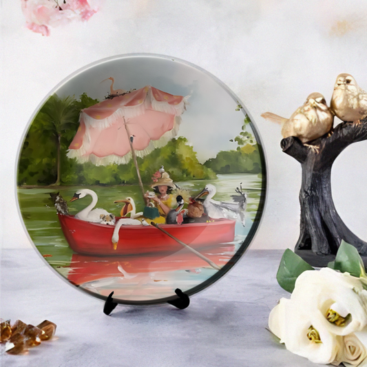 beautiful lake ceramic decorative plates to hang on wall