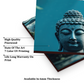 Buddha Meditating in Lotus Blue and Pink Wood Print Wooden Wall Tiles Set