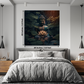 Buddha Meditating in Dark Wood Print Wooden Wall Tiles Set