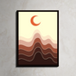 Crescent Moon Ombre Wood Print Wall Art