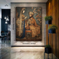 King & Queen Vintage Wood Print Wooden Wall Tiles Set
