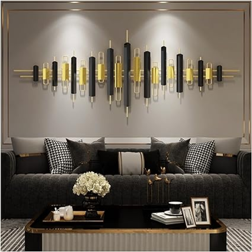 The Golden Metallic Furrow Vertical Metal Wall Art