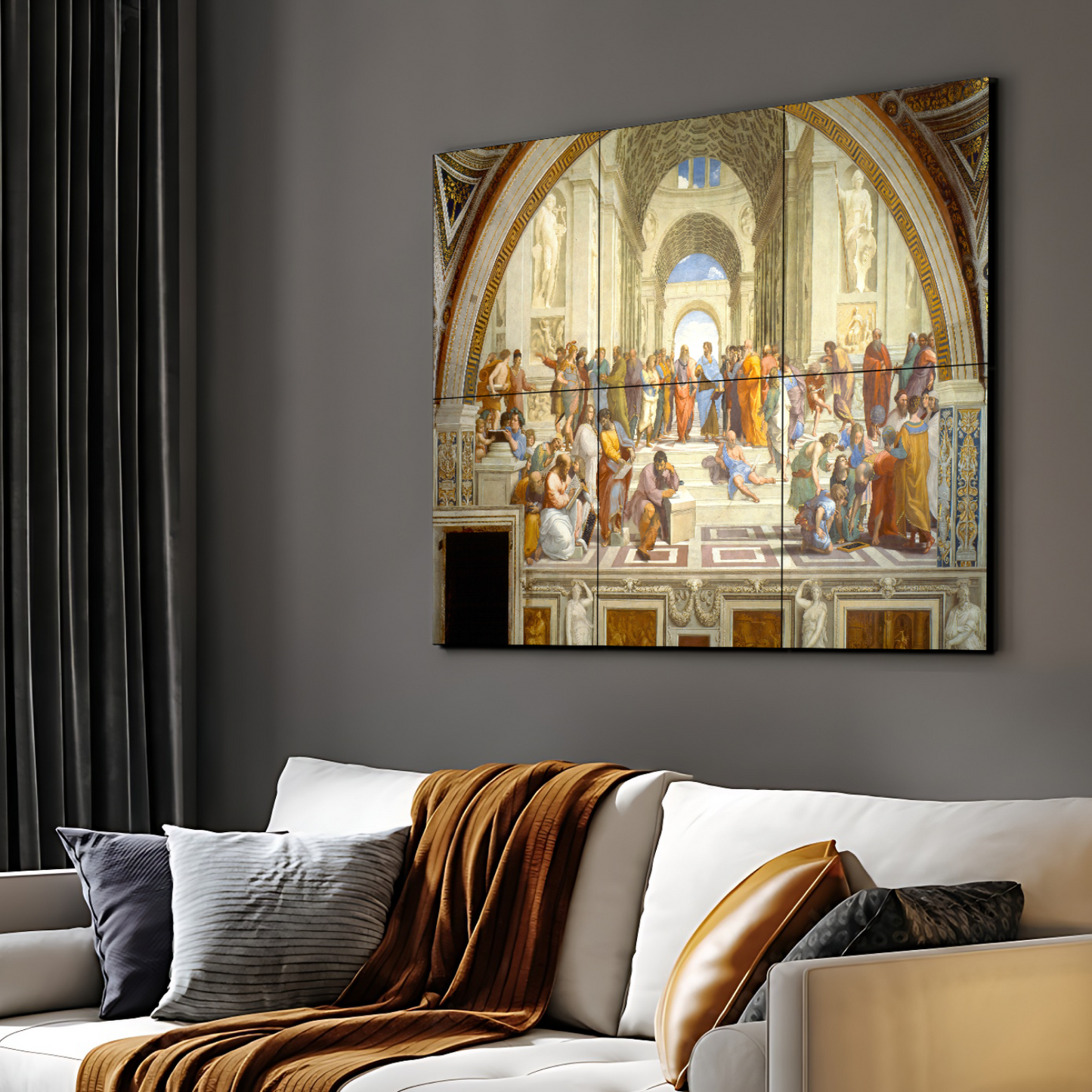 The School of Athens Wood Print Luxury Wall Tiles Set