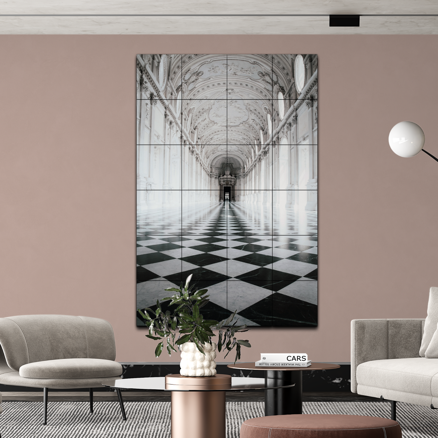 Architecture Hallway Wood Print Luxury Wall Tiles Set