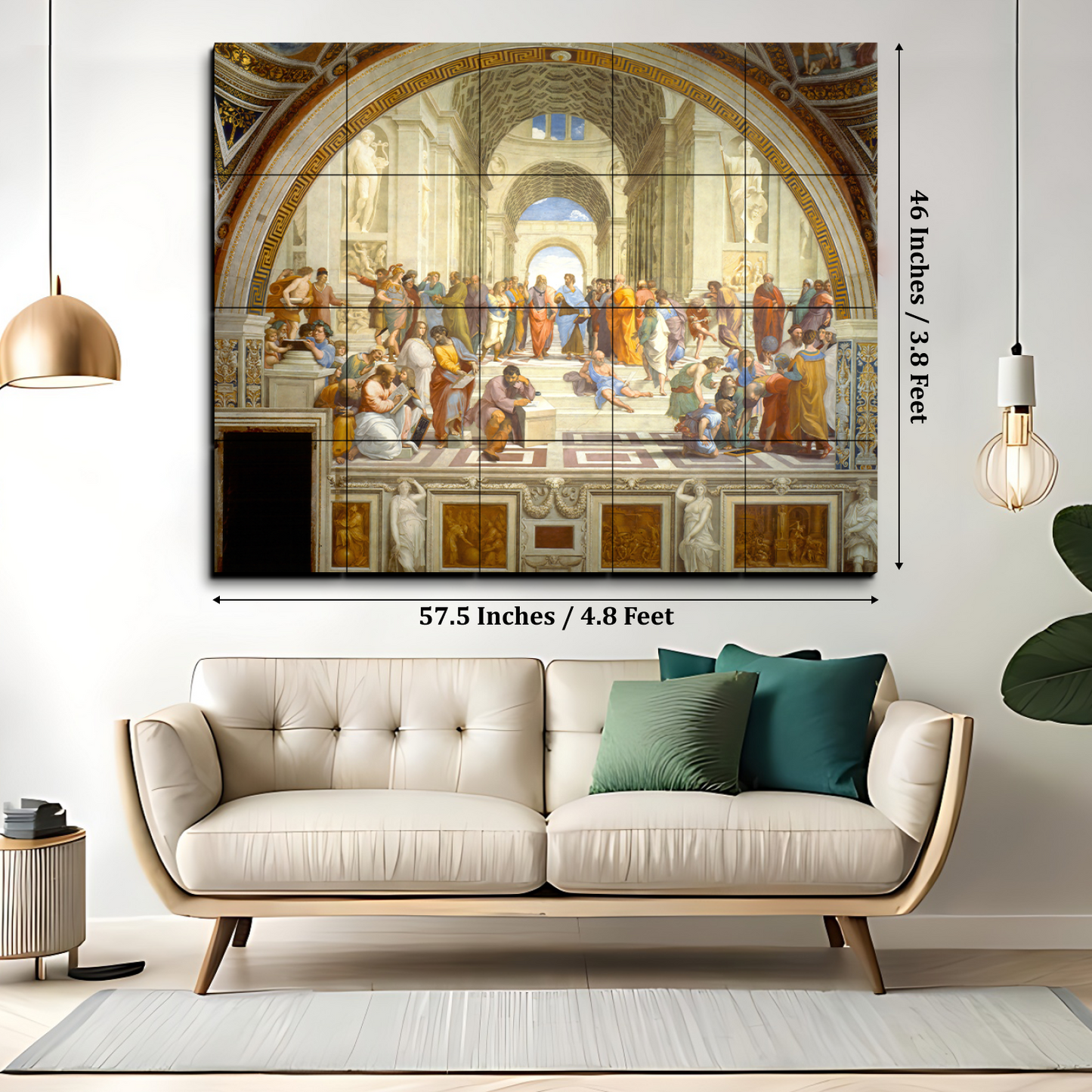 The School of Athens Wood Print Luxury Wall Tiles Set