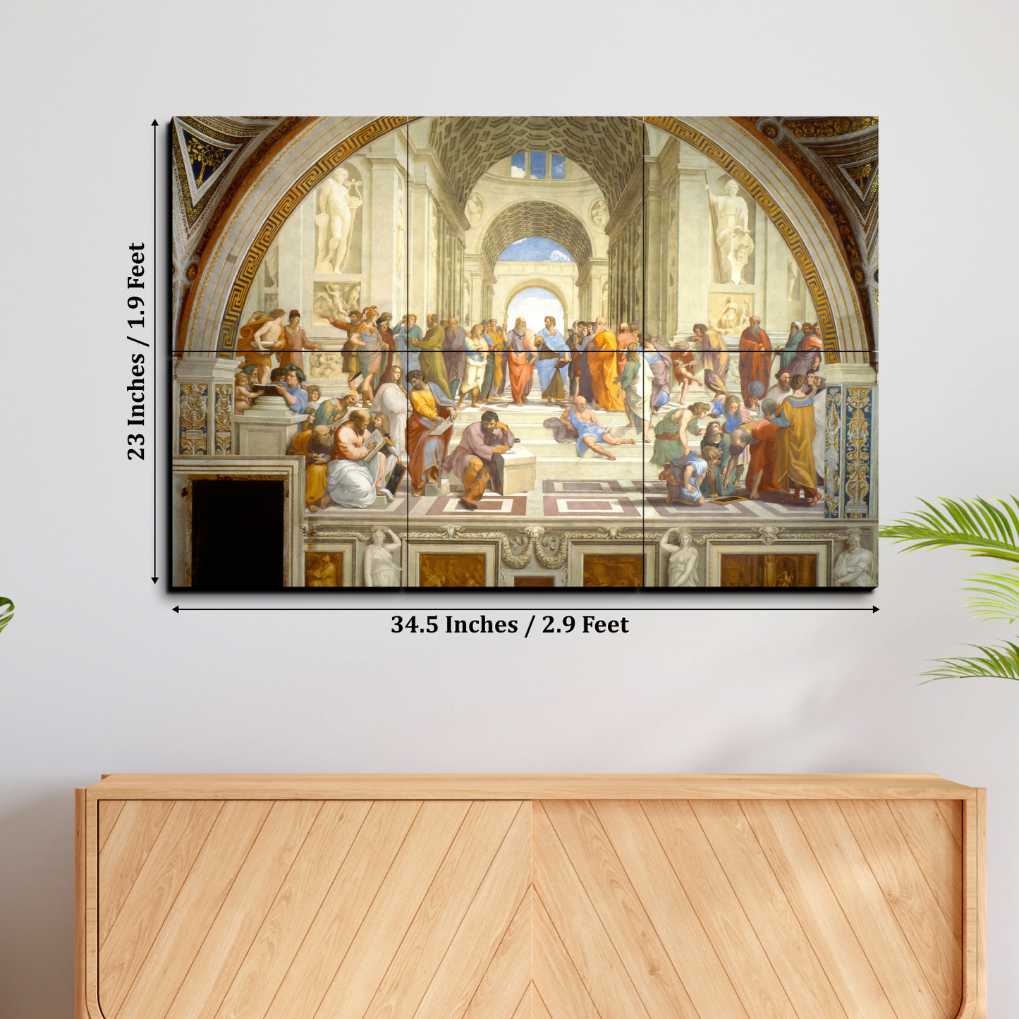 The School of Athens Wood Print Luxury Wall Tiles Set