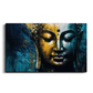 Meditating Buddha Blue Wood Print Wooden Wall Tiles Set