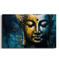 Meditating Buddha Blue Wood Print Wooden Wall Tiles Set