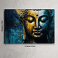 Meditating Buddha Blue Wood Print Wooden Wall Tiles Set