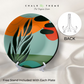 Set of 9 Colorful Boho Arts Wall Plates for Artistic Wall Displays