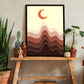 Crescent Moon Ombre Wood Print Wall Art