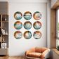 Set of 9 Colorful Boho Arts Wall Plates For Home Décor