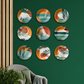 Set of 9 Colorful Boho Arts Wall Plates For Home Décor