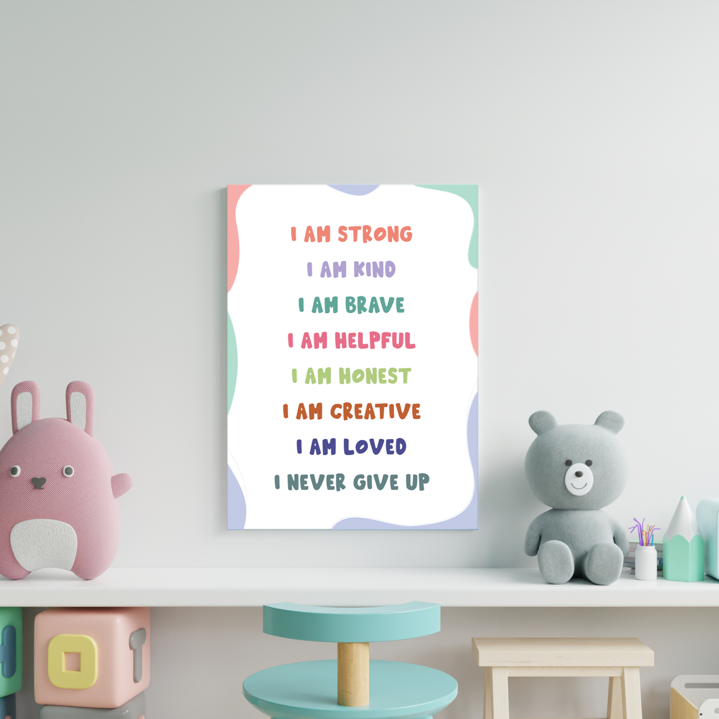 Positive Affirmations Wood Print Wall Art